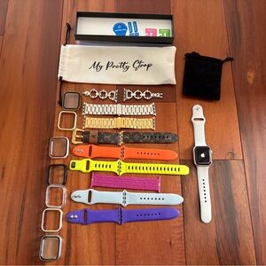 Apple Watch 7 41mm Starlight w/ lots of extras including a Louis Vuitton band